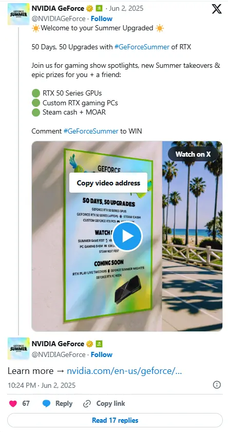 nvidia khoi dong su kien geforce summer of rtx 2025 2