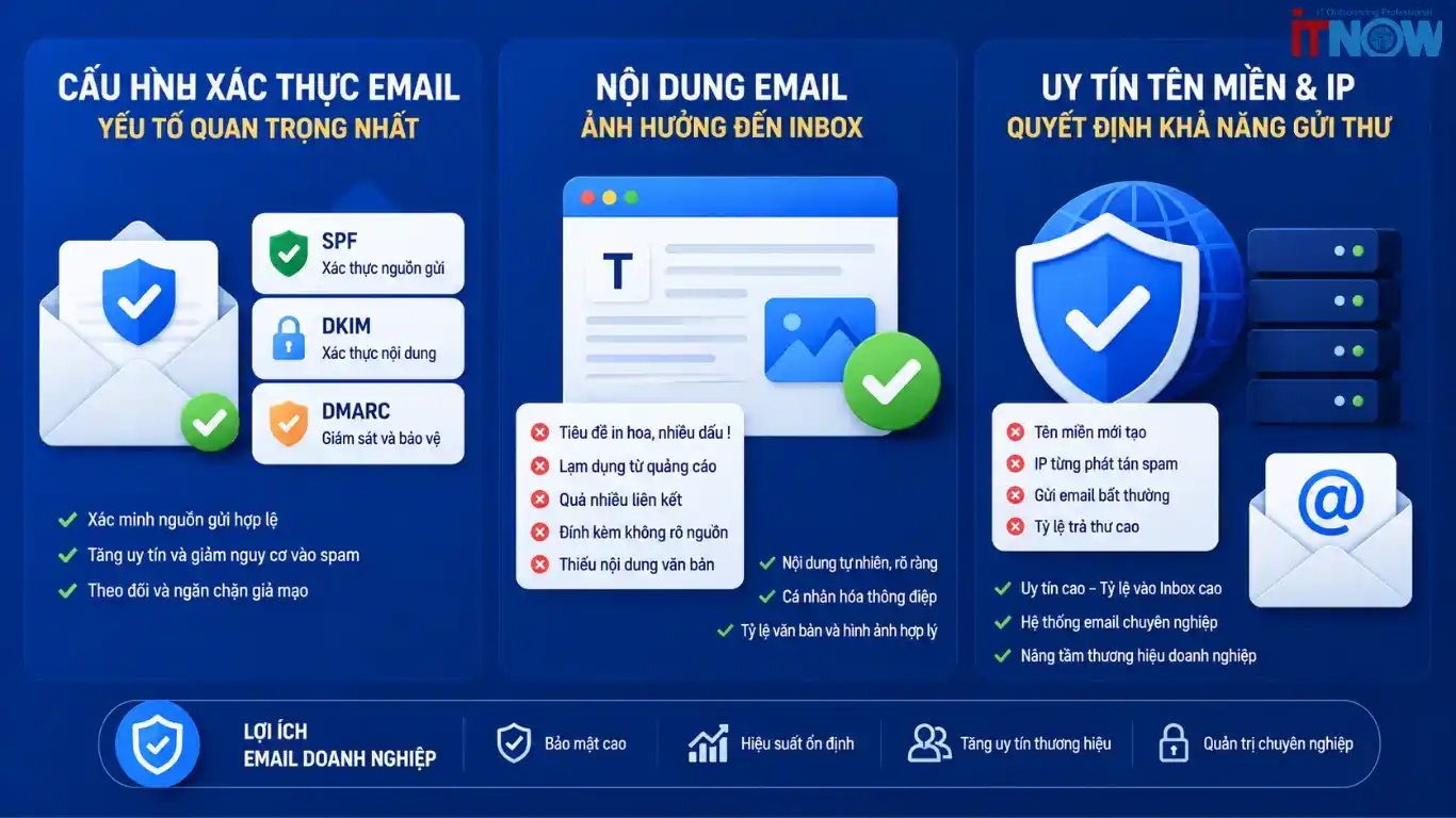 Các yếu tố giúp Email Doanh Nghiệp tránh vào thư rác