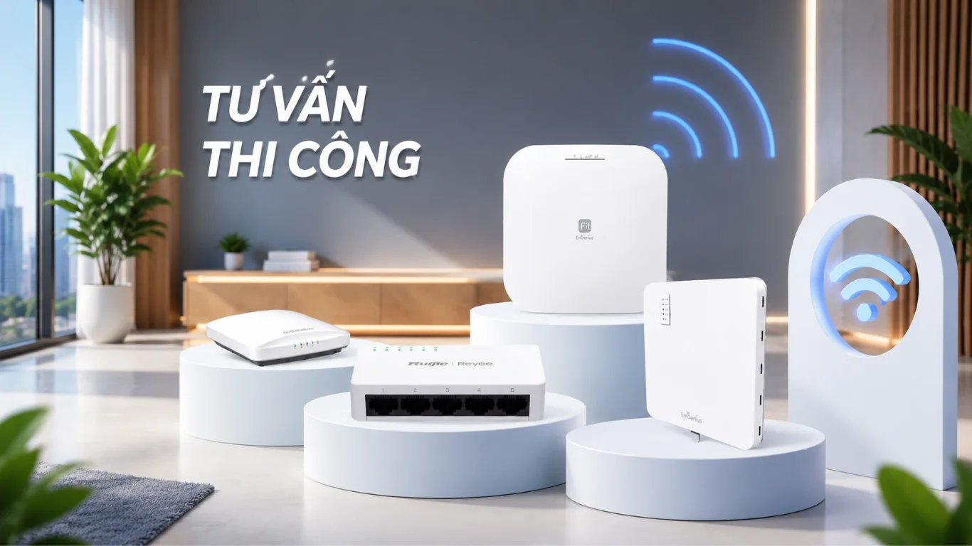 Hệ thống Wifi doanh nghiệp được thiết kế tối ưu cho vùng phủ sóng rộng và ổn định