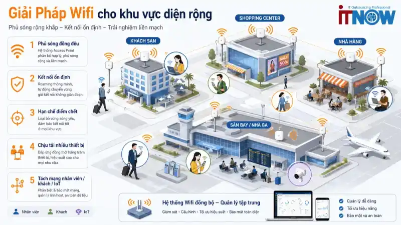 Giải Pháp Wifi Diện Rộng Cho Doanh Nghiệp Phủ Sóng Ổn Định, Kết Nối Liền Mạch