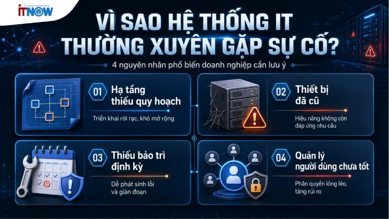 Làm gì khi hệ thống IT doanh nghiệp thường xuyên gặp sự cố? 2 Làm gì khi hệ thống IT doanh nghiệp thường xuyên gặp sự cố?