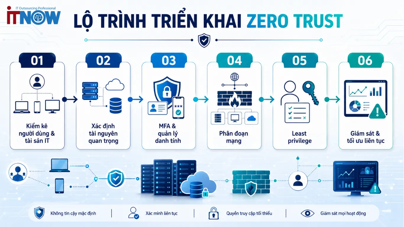 Zero Trust là gì? Cách triển khai mô hình Zero Trust cho doanh nghiệp 4 Cách triển khai Zero Trust cho doanh nghiệp
