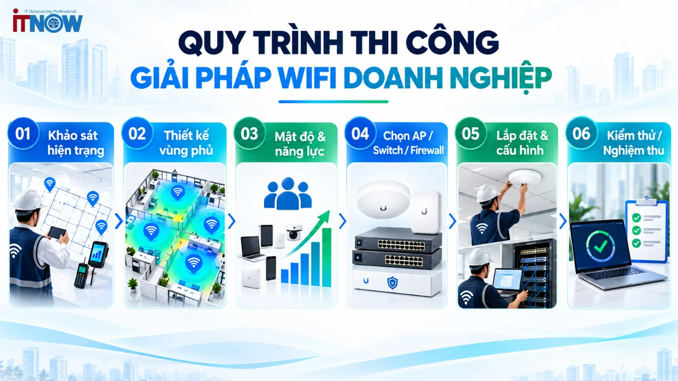 Quy trình thi công giải pháp WiFi từ khảo sát đến nghiệm thu